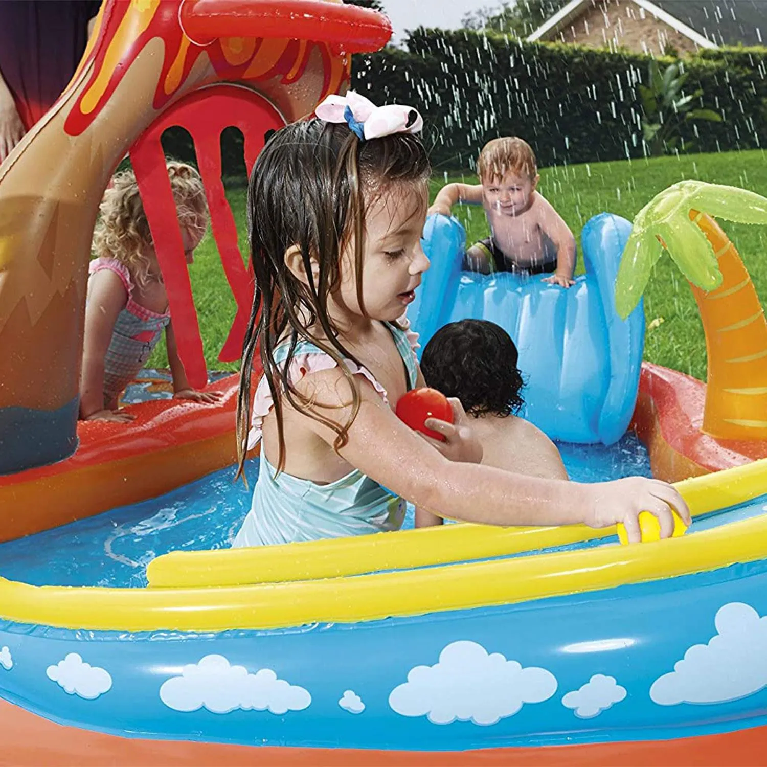 Bestway Sea Life Lava Lagoon Inflatable Play Center for Kids 2.65 x 2.65 x 1.04m