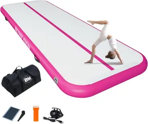 BEYOND MARINA Air Gymnastics Tumble Track 4/8 inches Thickness Inflatable Tumbling 10ft/13ft/16ft/20ft Air Mats for Home Use Training/Cheerleading/Yoga/Water with Electric Pump