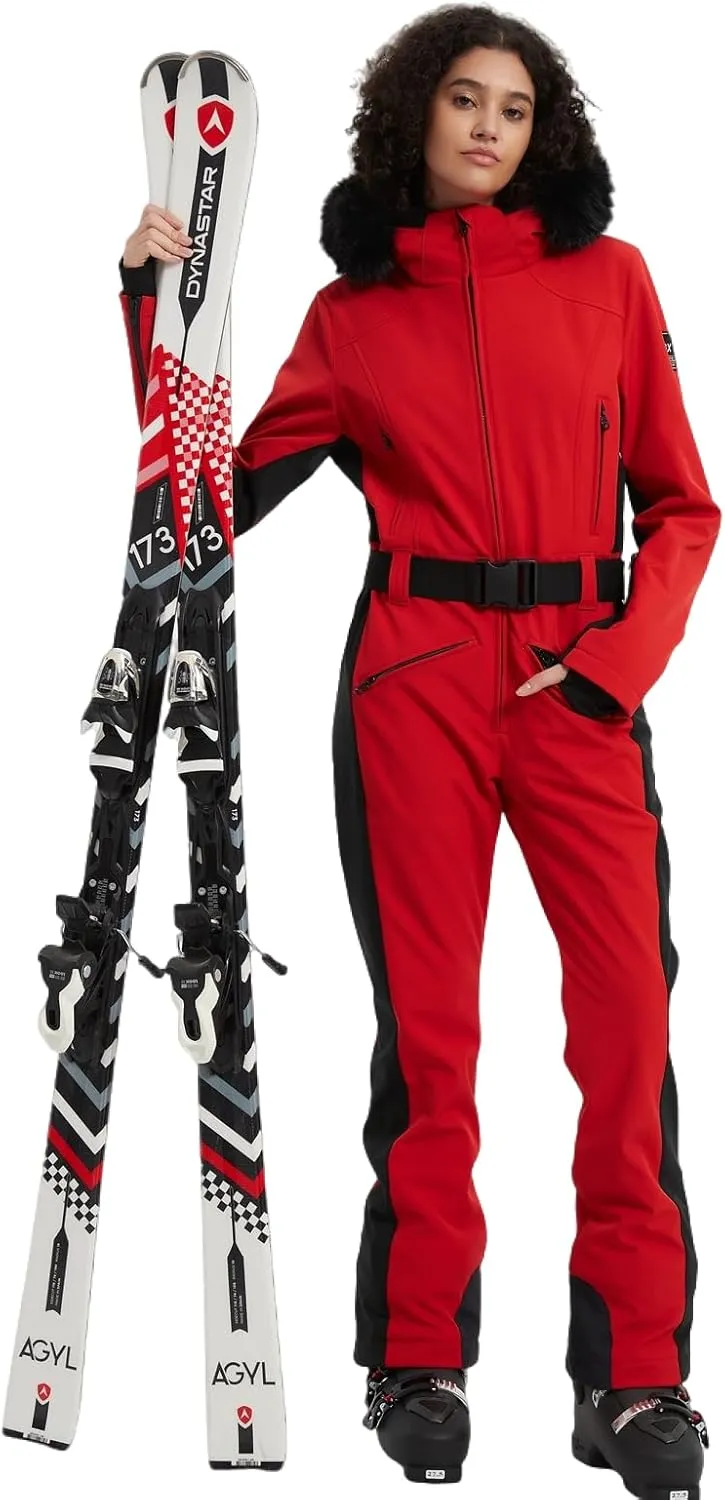 BGX Bluemagic Women Ski Suit One Piece Snowsuit Snowboard Slim Fit Insulated Jumpsuit Waterproof Windproof Winter Sports Warm