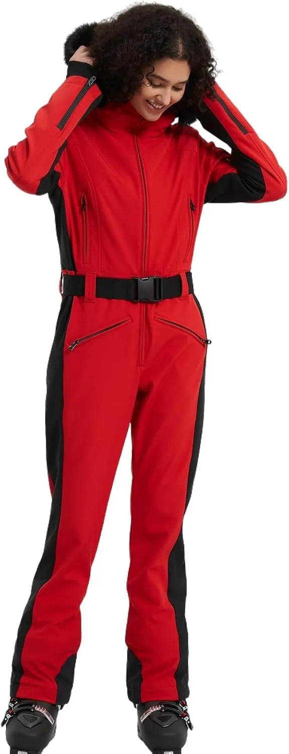 BGX Bluemagic Women Ski Suit One Piece Snowsuit Snowboard Slim Fit Insulated Jumpsuit Waterproof Windproof Winter Sports Warm