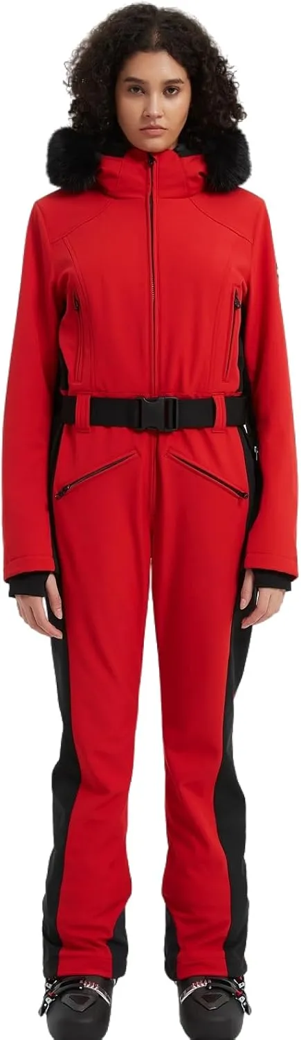 BGX Bluemagic Women Ski Suit One Piece Snowsuit Snowboard Slim Fit Insulated Jumpsuit Waterproof Windproof Winter Sports Warm