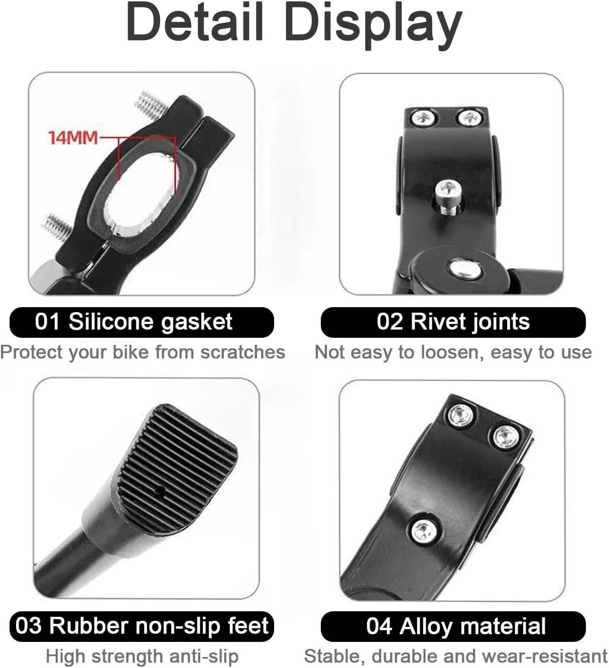 Bike Kickstand for Wilier Triestina Filante SLR 2020, Adjustable Bicycle Kickstand, Suit Mountain Bike, Concealed Spring-Loaded Latch, Aluminum Rear Side Bicycle Stand,A