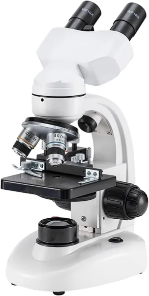 Binocular Compound Microscope, 40-10000x Laboratory Microscope, with Handbag   30 Specimens   Mobile Phone Holder School Laboratory.