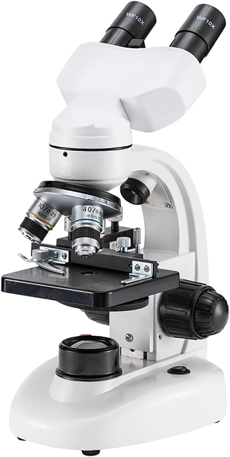 Binocular Compound Microscope, 40-10000x Laboratory Microscope, with Handbag   30 Specimens   Mobile Phone Holder School Laboratory.