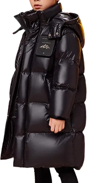 Boys Girls Long Heavyweight Puffer Jacket with Detachable Hood Kids Waterproo𝐟 Zip up Toddler Overalls for Boys Winter