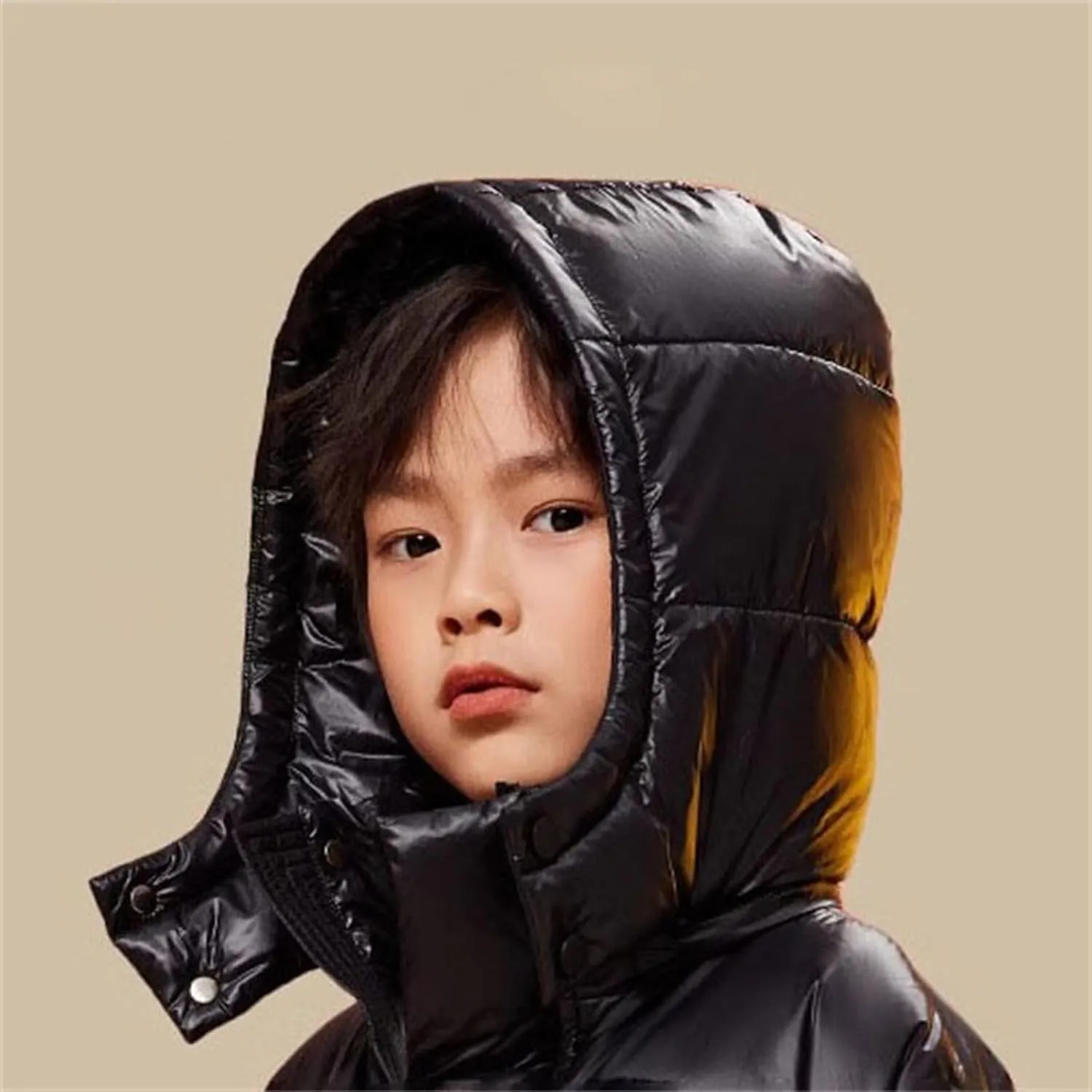 Boys Girls Long Heavyweight Puffer Jacket with Detachable Hood Kids Waterproo𝐟 Zip up Toddler Overalls for Boys Winter