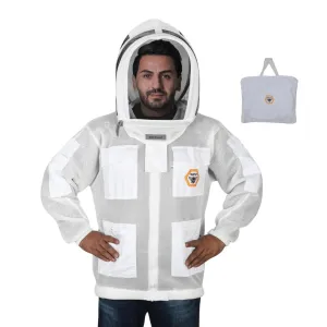 BP-401 Bee Jacket Mesh Ventilation for Professional Beekeeper's Total Protection, Light Weight, YKK Zipper with Clear View with Carring Bag by Bee Proof (Large)