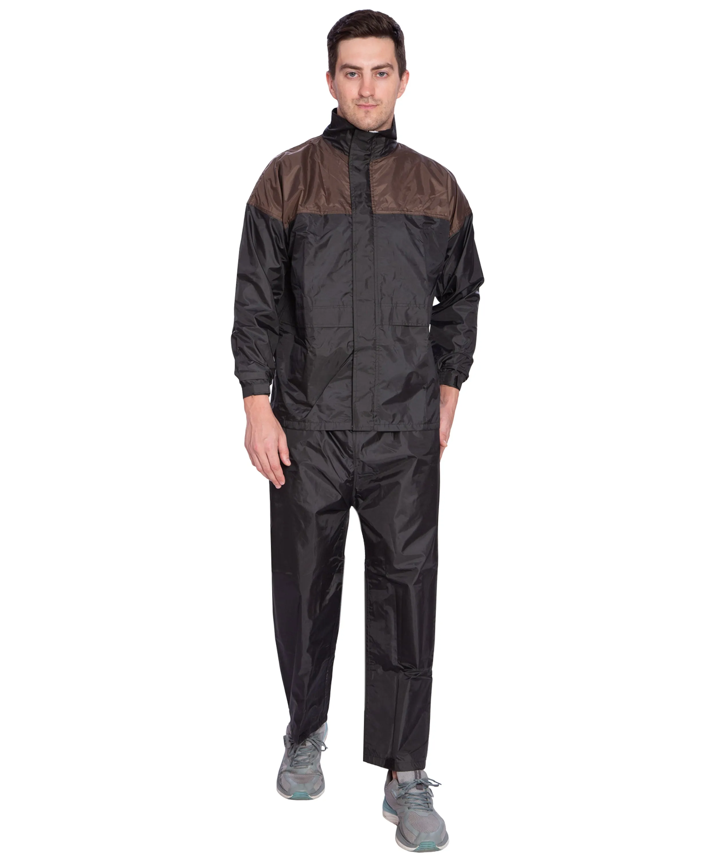 BTfash Two color Waterproof Rainsuit For Men,Men Bike Rain Suit Rain Jacket Suit Inner Mobile Pocket