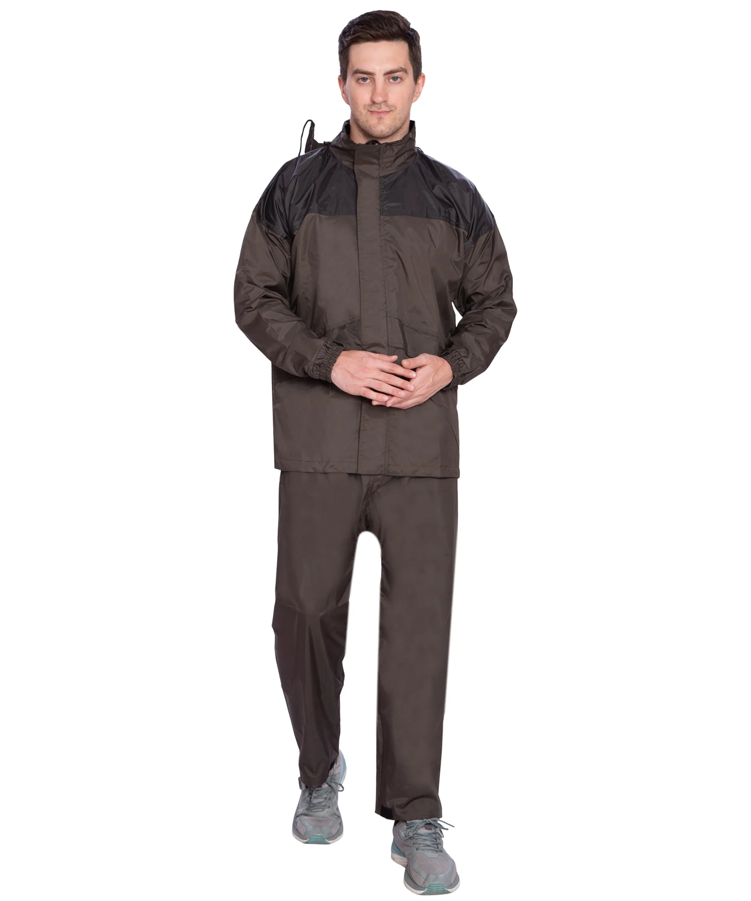 BTfash Two color Waterproof Rainsuit For Men,Men Bike Rain Suit Rain Jacket Suit Inner Mobile Pocket