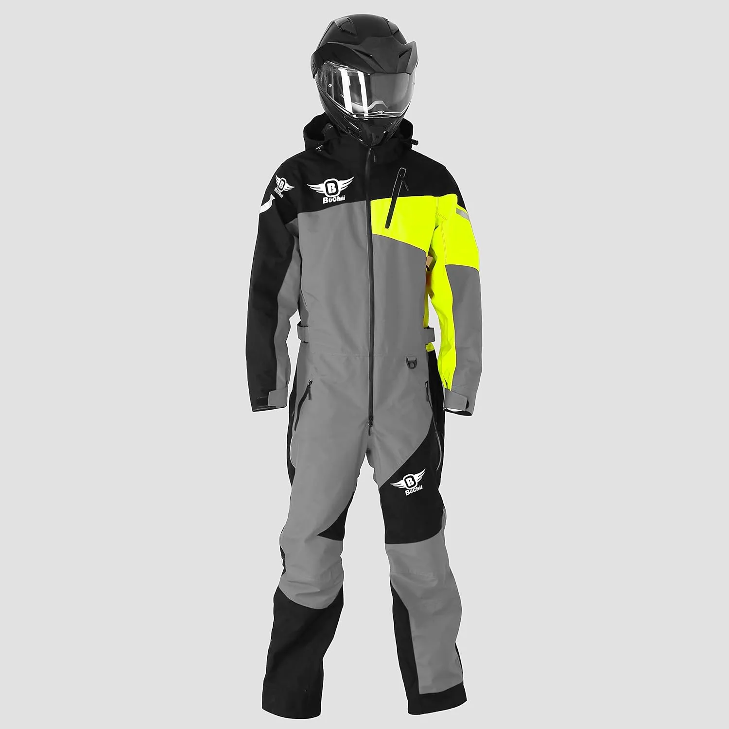 Buchii Resolve One Piece SnowSuit mens Snowmobile Suit Waterproof Durable 30K 30K Fabric