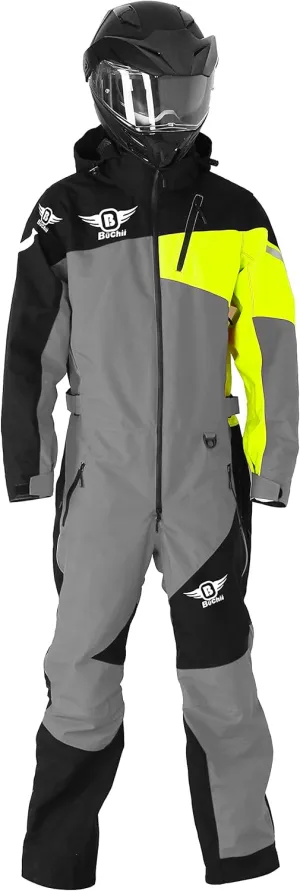 Buchii Resolve One Piece SnowSuit mens Snowmobile Suit Waterproof Durable 30K 30K Fabric