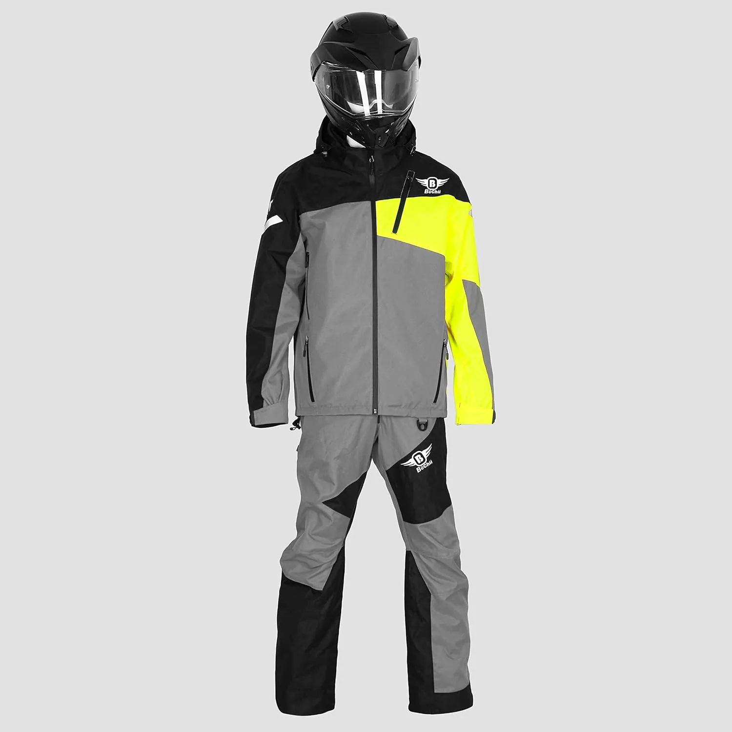 Buchii Resolve Two Piece SnowSuit mens Snowmobile Suit Waterproof Durable 30K 30K Fabric