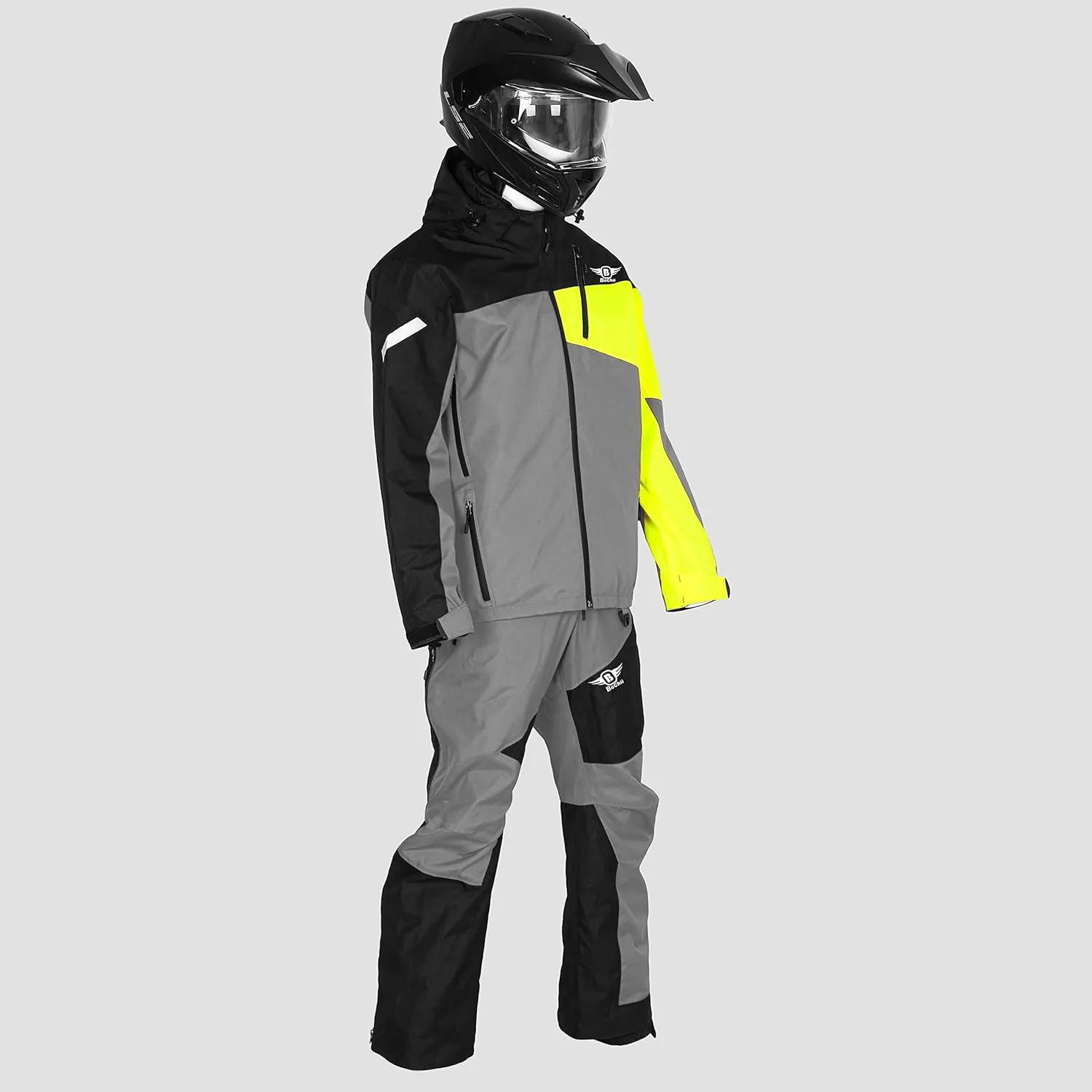 Buchii Resolve Two Piece SnowSuit mens Snowmobile Suit Waterproof Durable 30K 30K Fabric