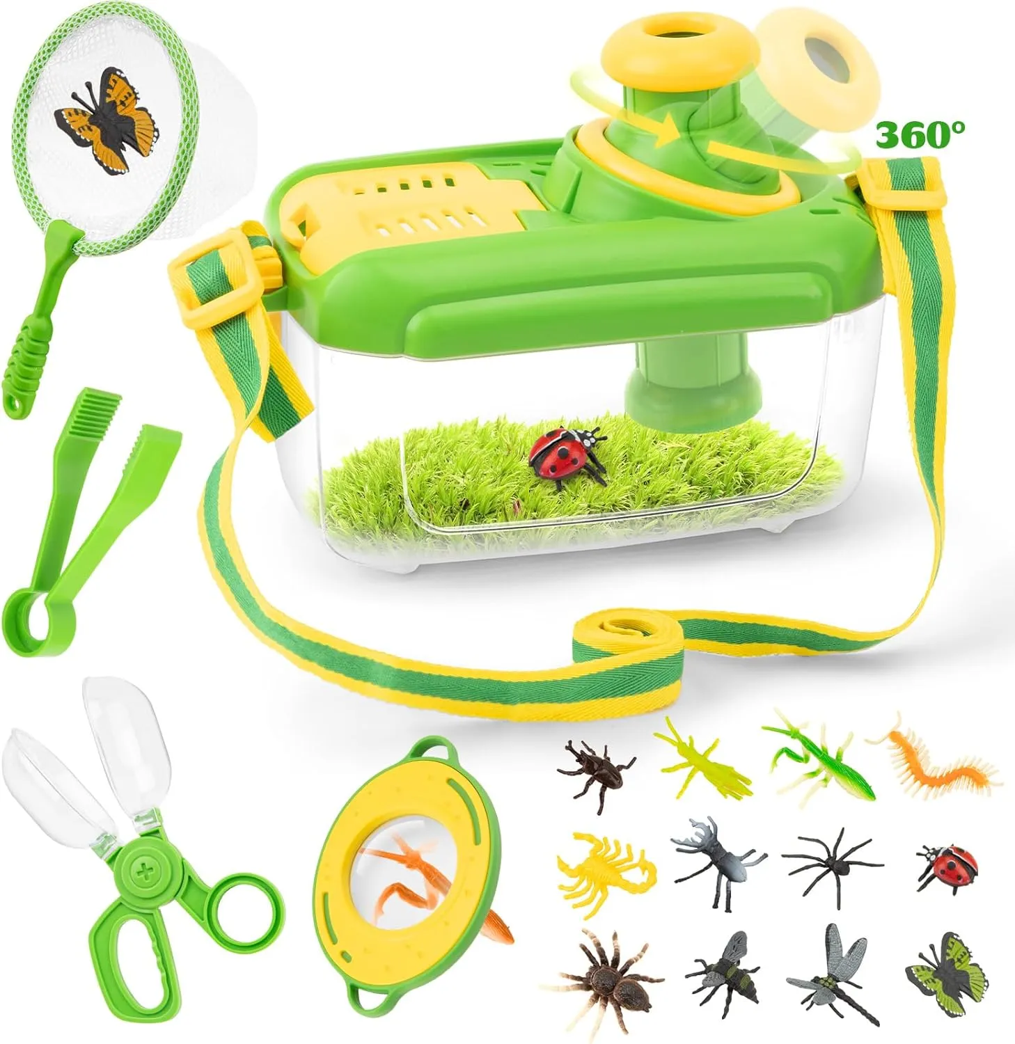 Bug Catcher Kit for Kids - 17 PCS Outdoor Explorer Kit Insect Catching Toys Nature Adventure Set for Boys 3 4 5 6 7 8 Year Old