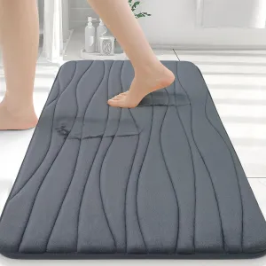 Buganda Memory Foam Bathroom Rug Mat 36x24, Extra Soft and Absorbent Bath Mats, Non-Slip and Machine Washable Bath Rugs for Bathroom Floor,Tub and Shower, Dark Grey
