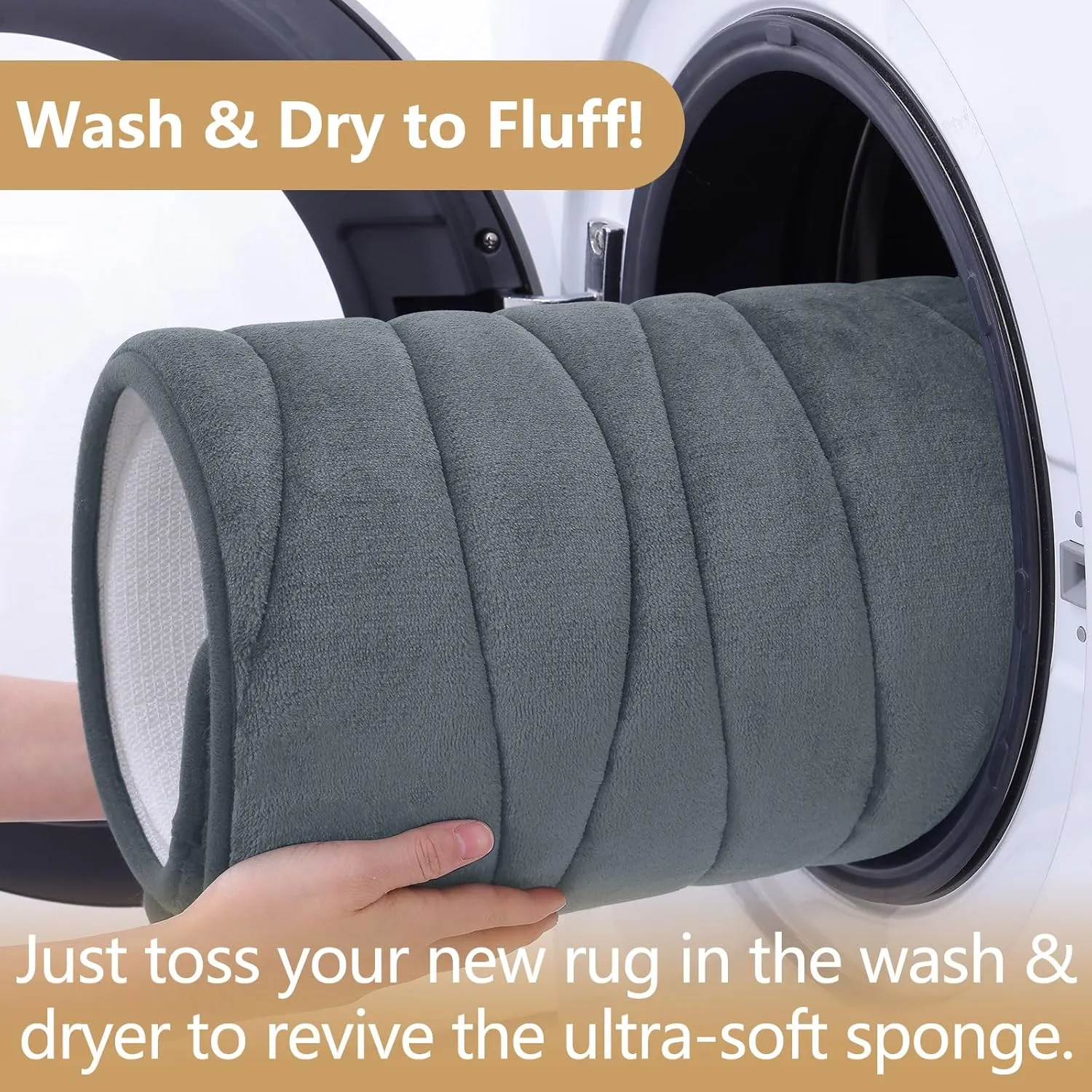 Buganda Memory Foam Bathroom Rug Mat 36x24, Extra Soft and Absorbent Bath Mats, Non-Slip and Machine Washable Bath Rugs for Bathroom Floor,Tub and Shower, Dark Grey