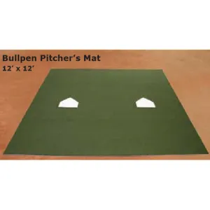 Bull Pen Pitcher Mat 12' x 12' Mat With Home Plates