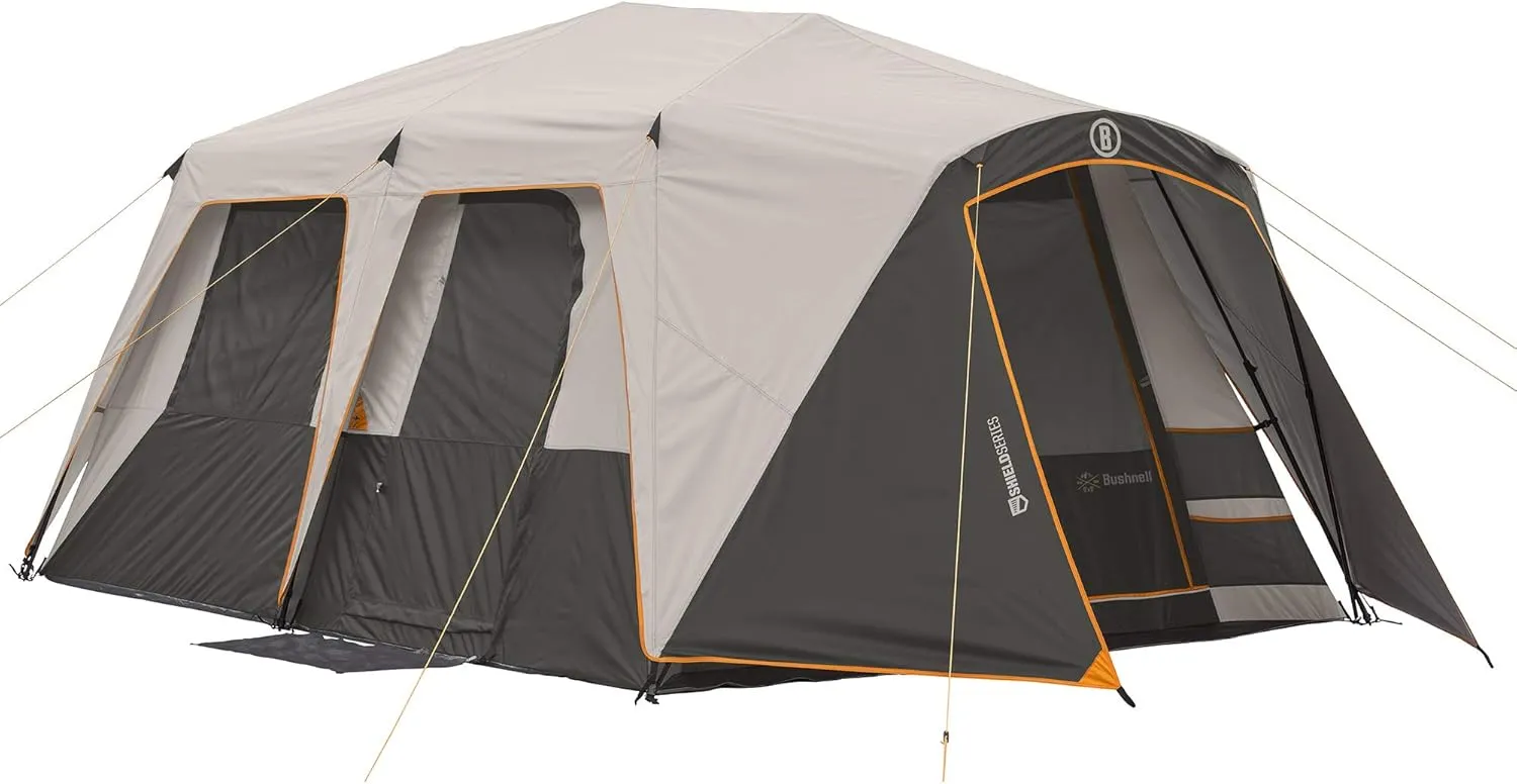 Bushnell Instant Tent | 6 Person / 9 Person / 12 Person Shield Series Instant Tents Cabin Design Perfect for 3 Season Family Camping, Hunting, and Fishing with Fast Setup