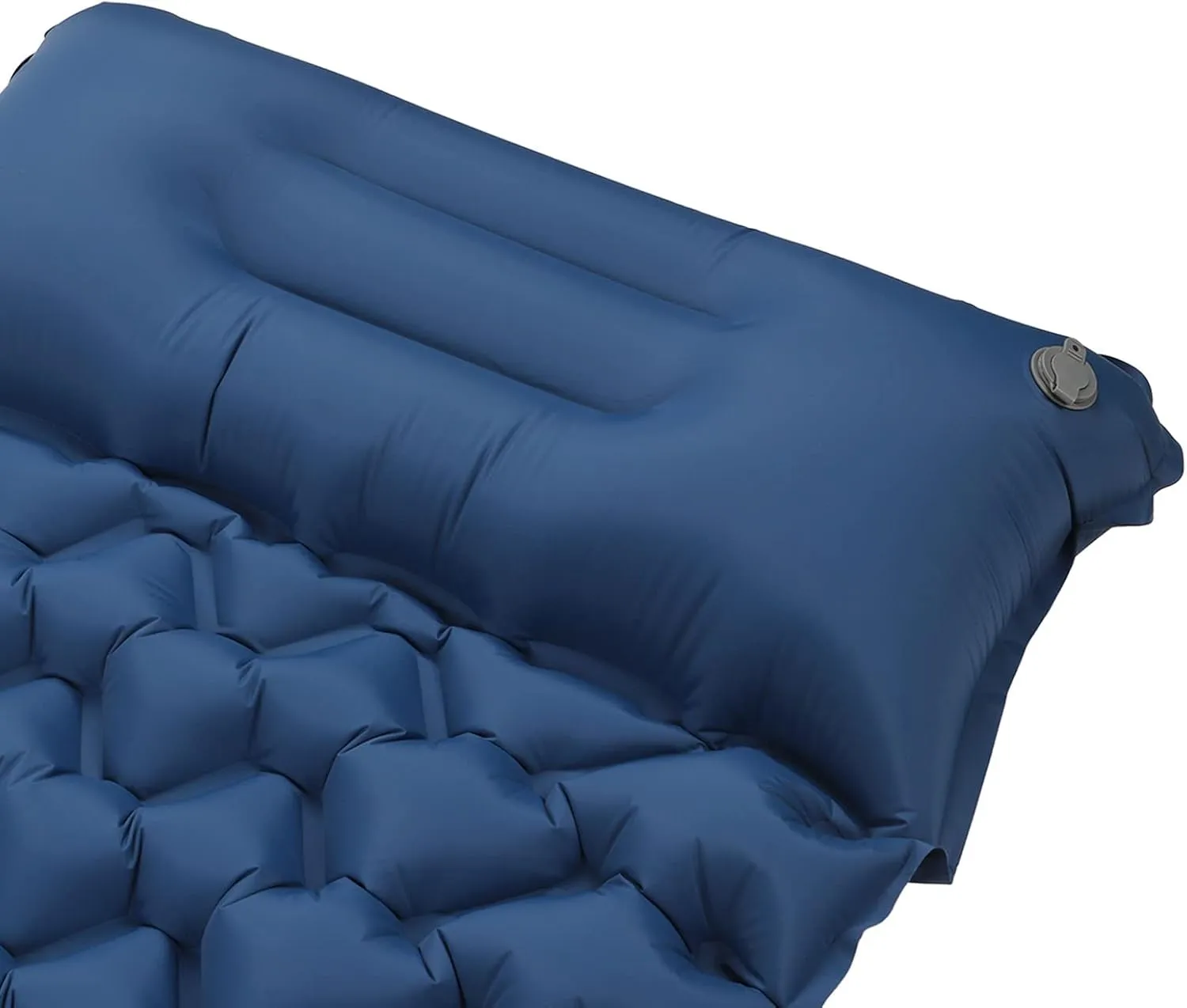 Camping Sleeping Mat, Inflatable Camping Mat with Pillow and Storage Bag, Portable Foot Pump Inflatable Sleeping Pads for Backpacking Hiking Traveling Tent(Dark Blue)