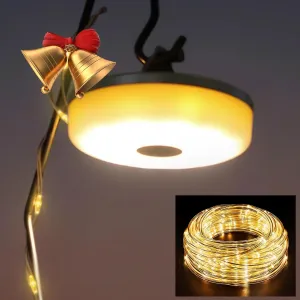 Camping String Lights, HAMLITE 32.8Ft Camping Latern with String Light, Rechargeable Waterproof Camp Lights, Upgraded Outdoor String Light, Portable Camping Gadgets 2023, Tent Lights for Hiking