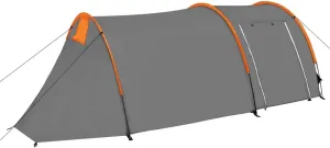 Camping Tent 4 Persons Gray and Orange,Tents-6.82lbs