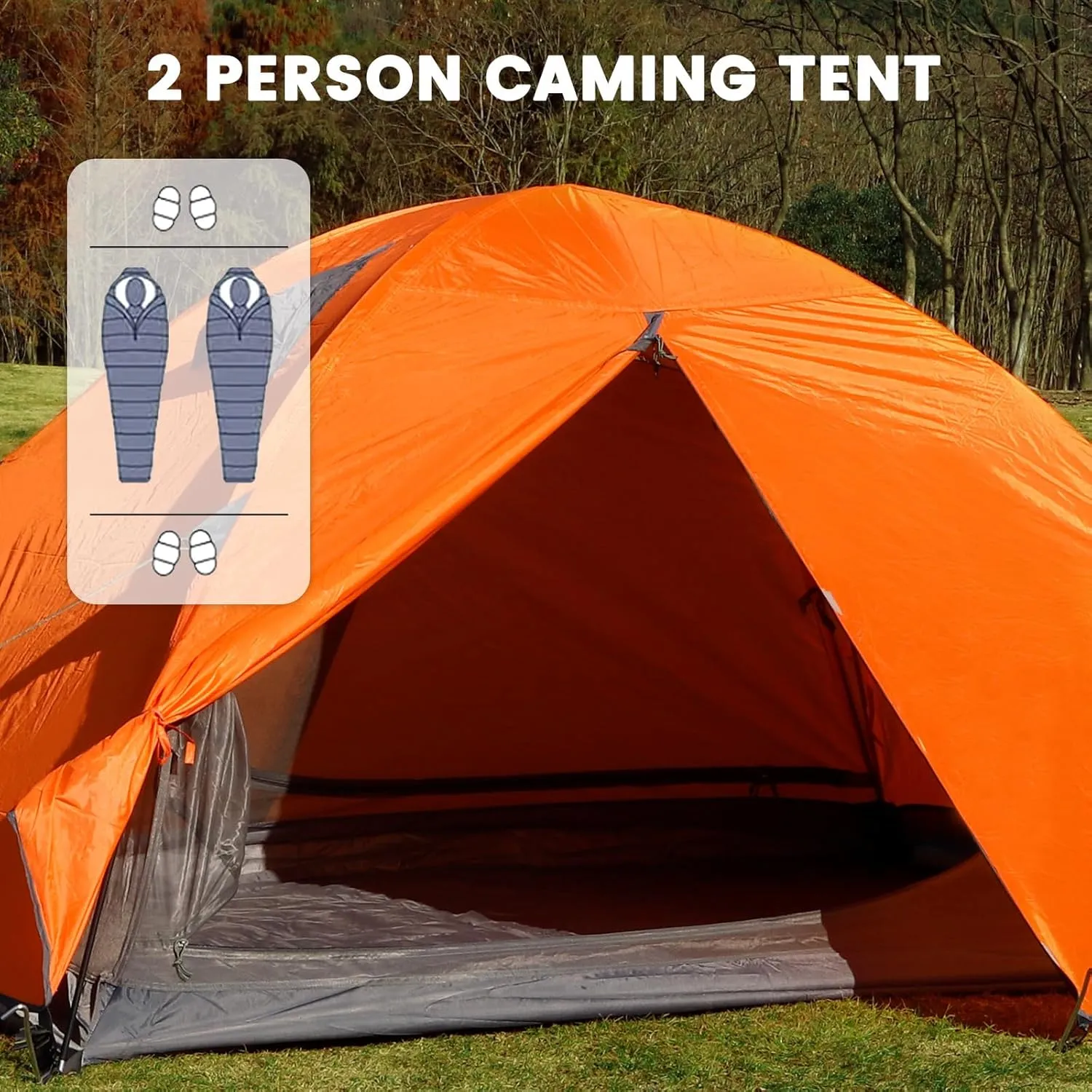 Camping Tent Portable Waterproof Instant Camping Tent with 1-Minute Setup Lightweight Tent for Camping Beach Outdoor Travel Backyard
