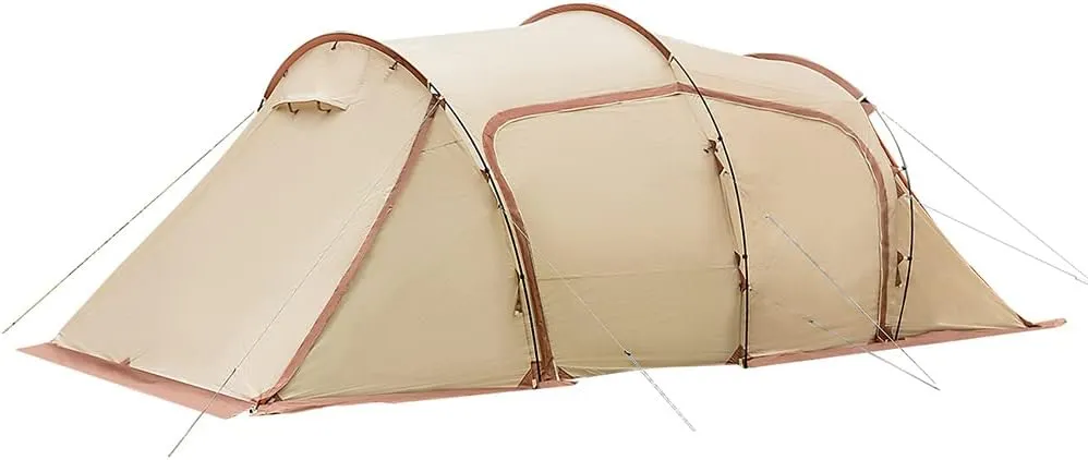 Camping Tent with Porch for 4 Person Family Tunnel Tent Easy Setup Large Instant Cabin Tent for Backpacking Bikepacking Survival Hiking Mountaineering