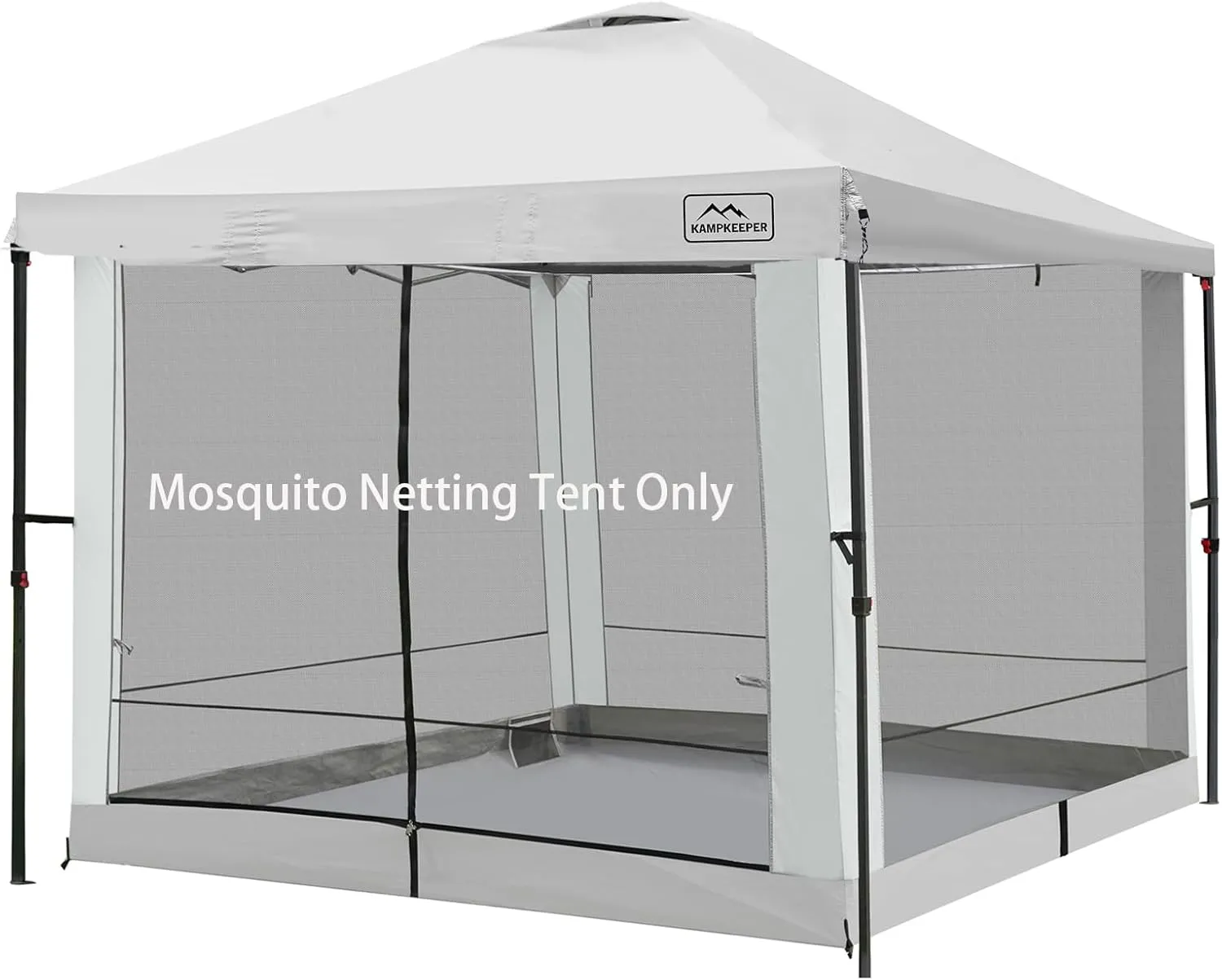 Canopy Universal Mosquito Netting Tent, Converts 10'x10' Canopy Gazebo into Camping Inner Tent, Screen House Camping Cube with Full PE Floors for Patio, Outdoor, Garden and Backyard.(Grey)