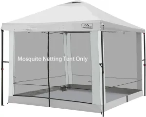 Canopy Universal Mosquito Netting Tent, Converts 10'x10' Canopy Gazebo into Camping Inner Tent, Screen House Camping Cube with Full PE Floors for Patio, Outdoor, Garden and Backyard.(Grey)