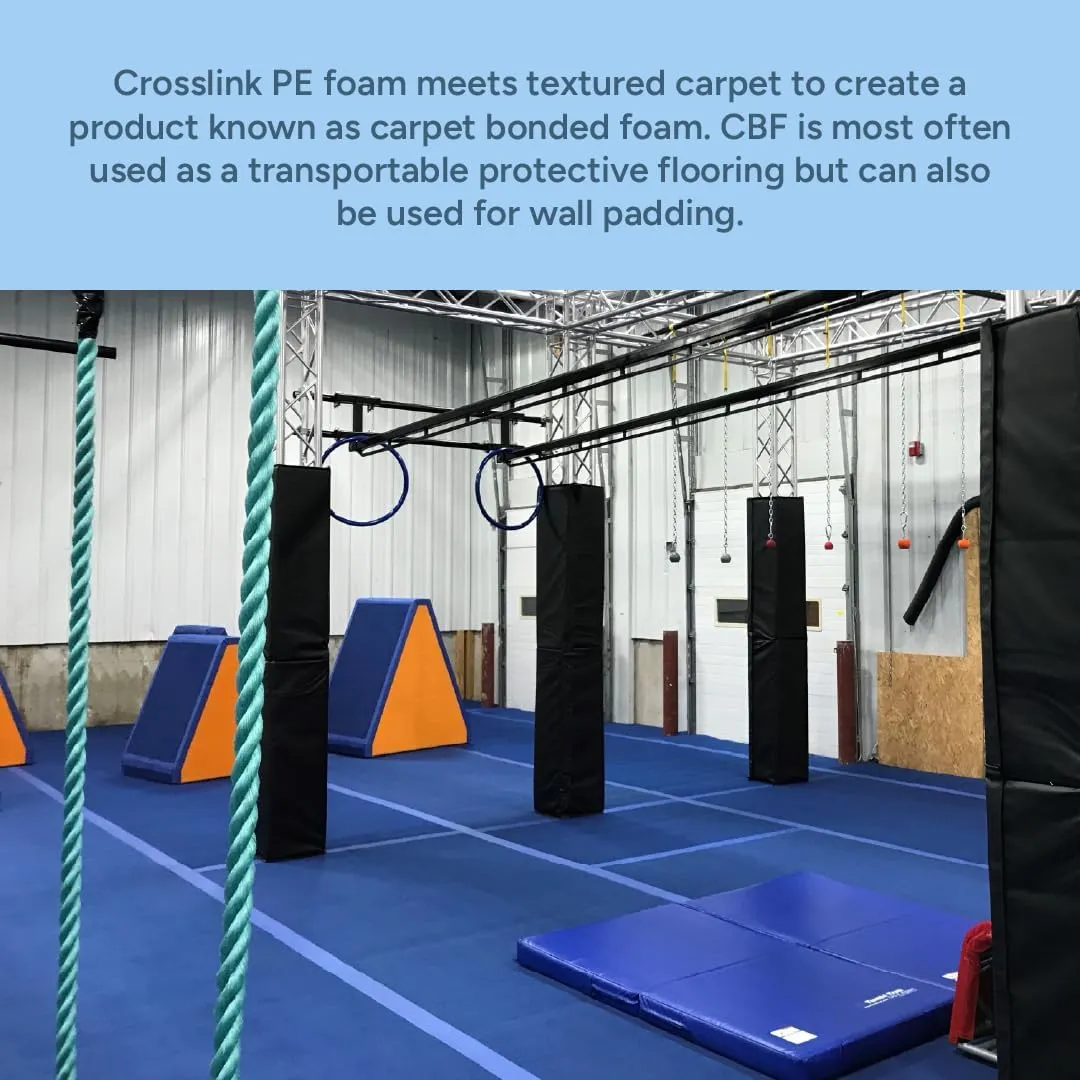 Carpet Bonded Foam Folding Mats - Trifold Exercise Mat for Tumbling, Gymnastics, Wrestling, Martial Arts, MMA, Aerobics, and Plyometrics - Foam Tumbling Mat – 4' x 6' x 1-3/8"
