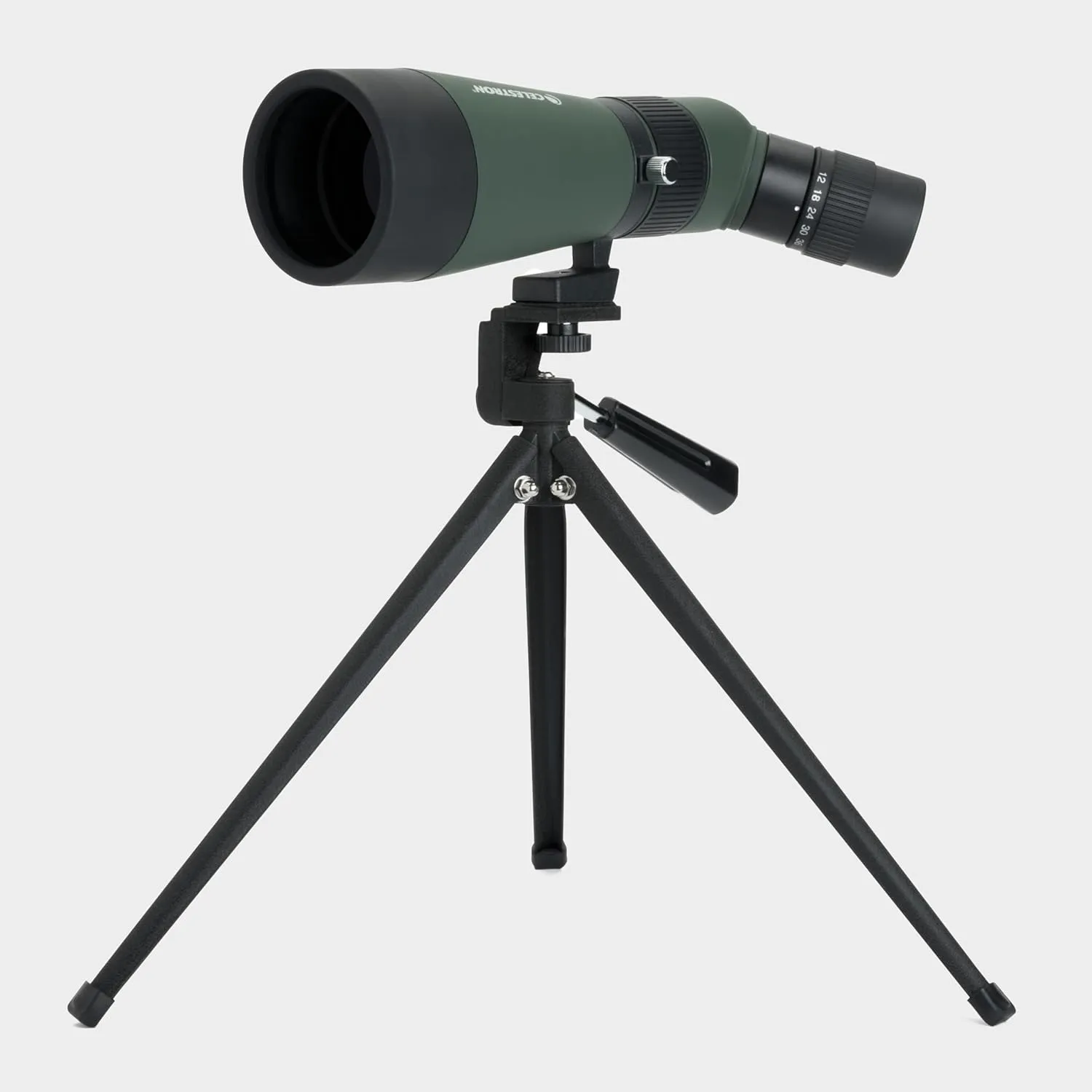 Celestron – LandScout 60mm Angled Spotting Scope – Fully Coated Optics – 12–36x Zoom Eyepiece – Rubber Armored – Tabletop Tripod and Smartphone Adapter