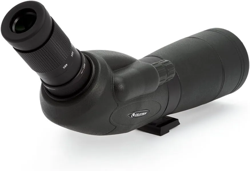 Celestron – TrailSeeker 65mm Angled Spotting Scope – Fully Multi-Coated XLT Optics – 16-48x Zoom Eyepiece – Waterproof & Fogproof – Rubber Armored and 82050 TrailSeeker Tripod (Black)