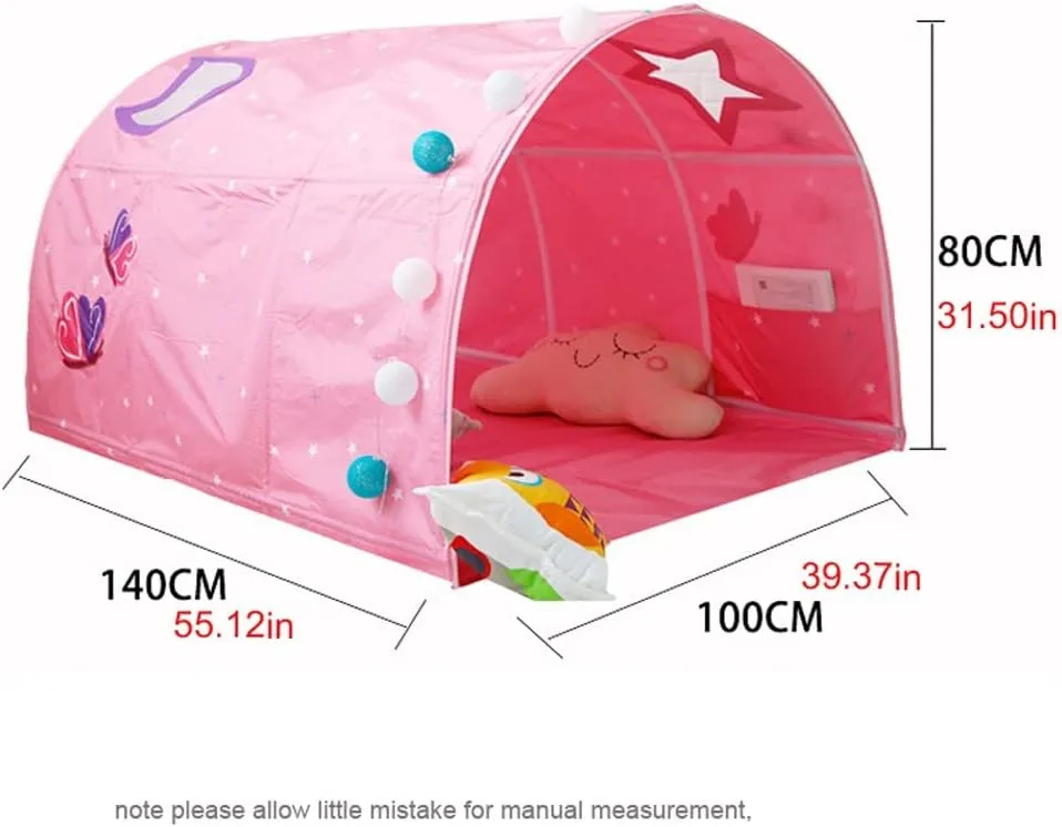 Children's Cabin Bed Tunnel Tent for 90-100cm in Width Loft Bed Bunk Tent,Fabric, Blue, Single