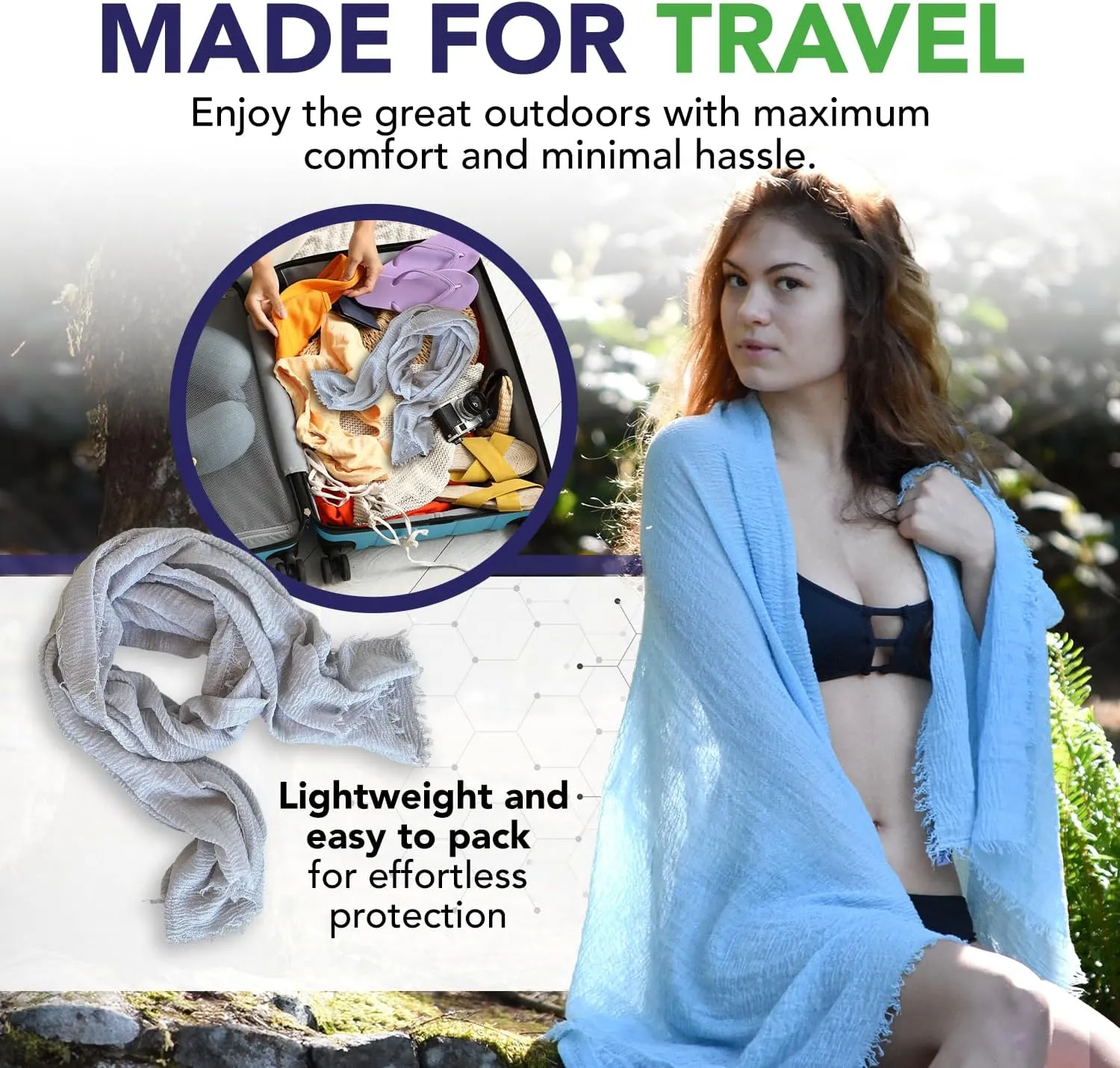 Chloe & Lex Insect Shield Technology Lightweight Scarf - Insect Repellent Clothing for Women