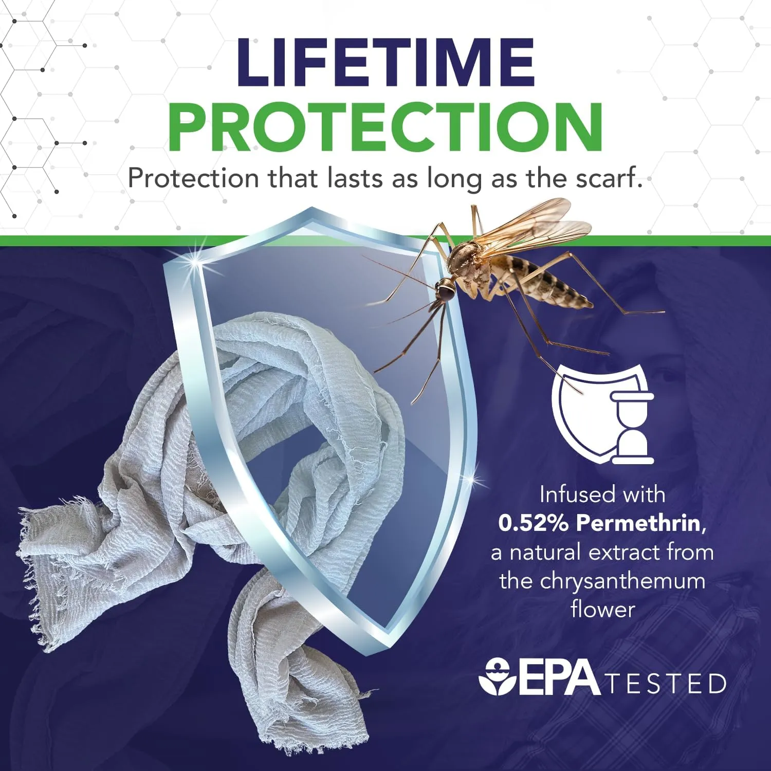 Chloe & Lex Insect Shield Technology Lightweight Scarf - Insect Repellent Clothing for Women