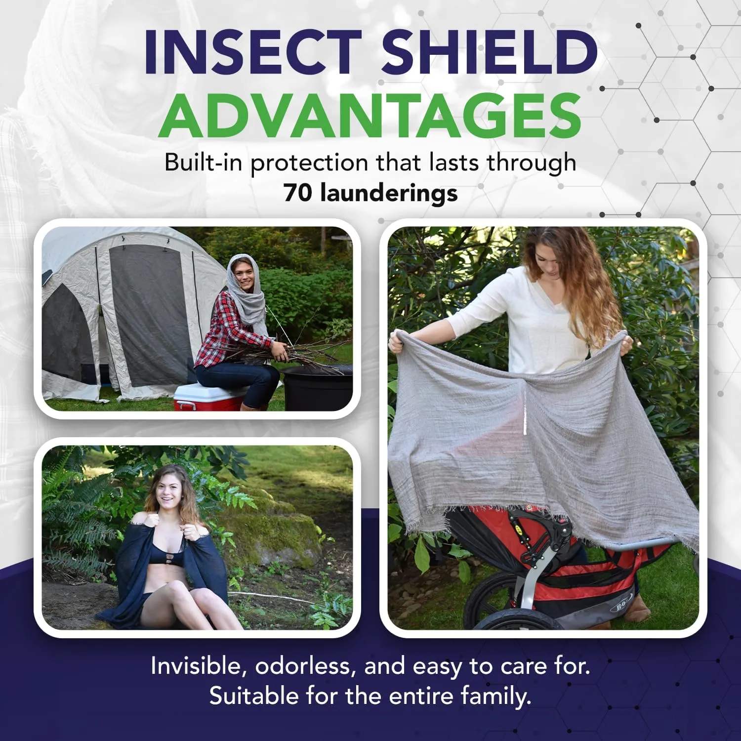 Chloe & Lex Insect Shield Technology Lightweight Scarf - Insect Repellent Clothing for Women