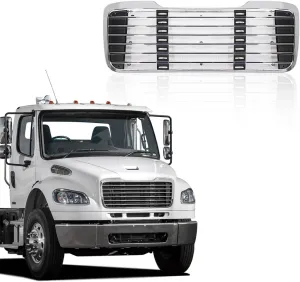 Chrome Front Hood Radiator Grille Compatible With Freightliner M2 2004-2013 (with Bug Screen)