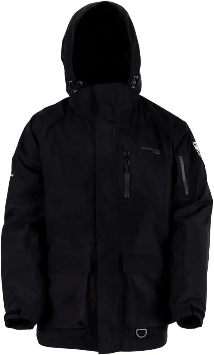Clam Delta Float Parka – Waterproof, Insulated Ice Fishing Jacket with MotionFloat Technology for Safety & Extreme Cold Protection (Black, 2X-Large)