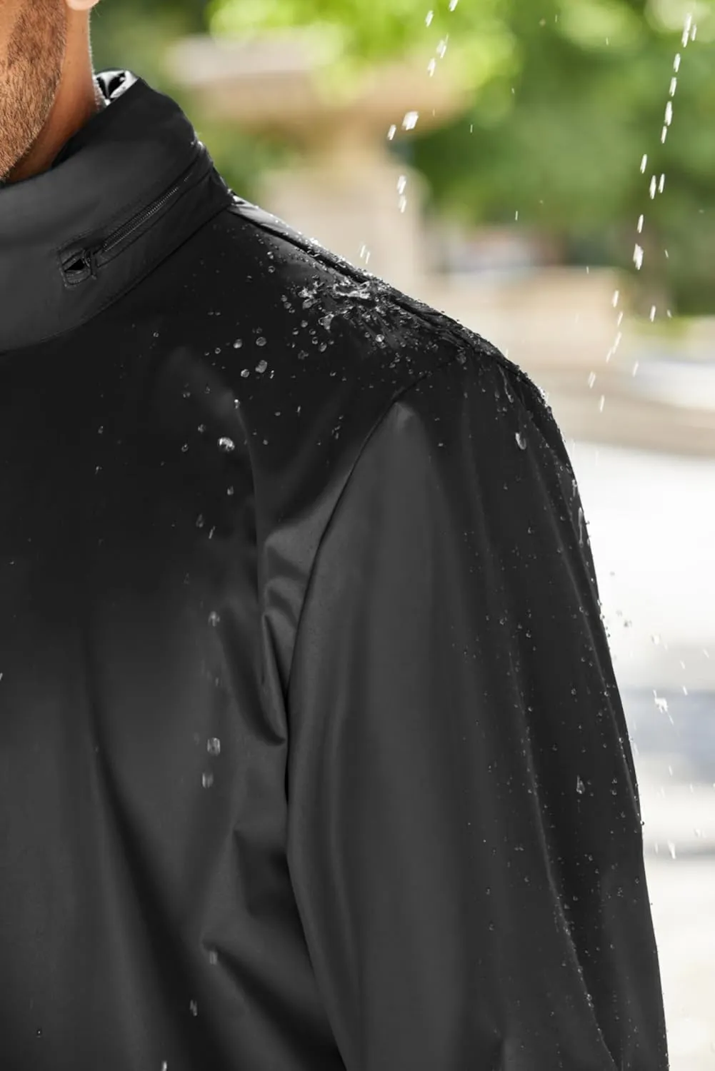 COOFANDY Men's Rain Jacket Waterproof Packable Raincoat Lightweight Windbreaker with Hood for Hiking Cycling
