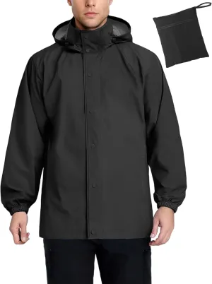 COOFANDY Men's Rain Jacket Waterproof Packable Raincoat Lightweight Windbreaker with Hood for Hiking Cycling