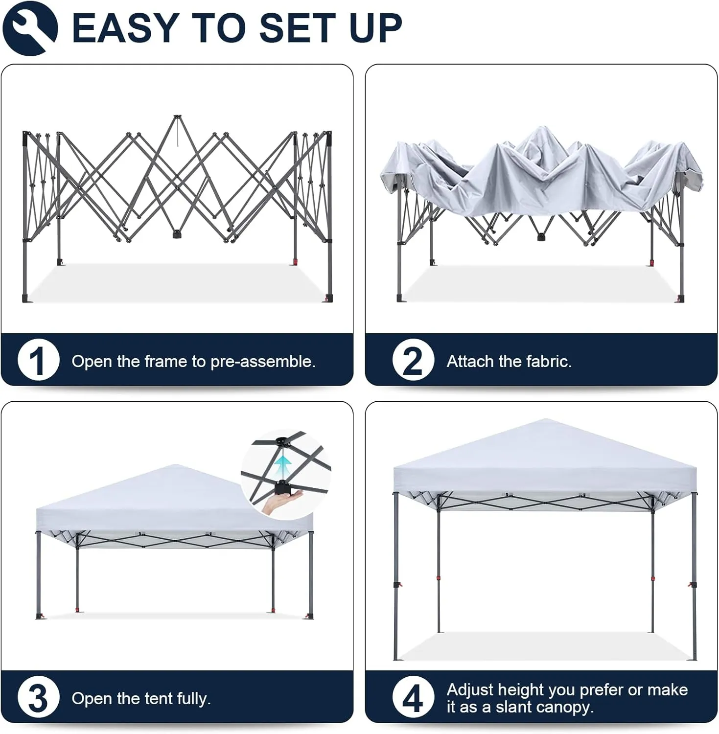COOSHADE Durable Easy Pop Up Canopy Tent 10x10Ft, with 4 Sandbags(White)