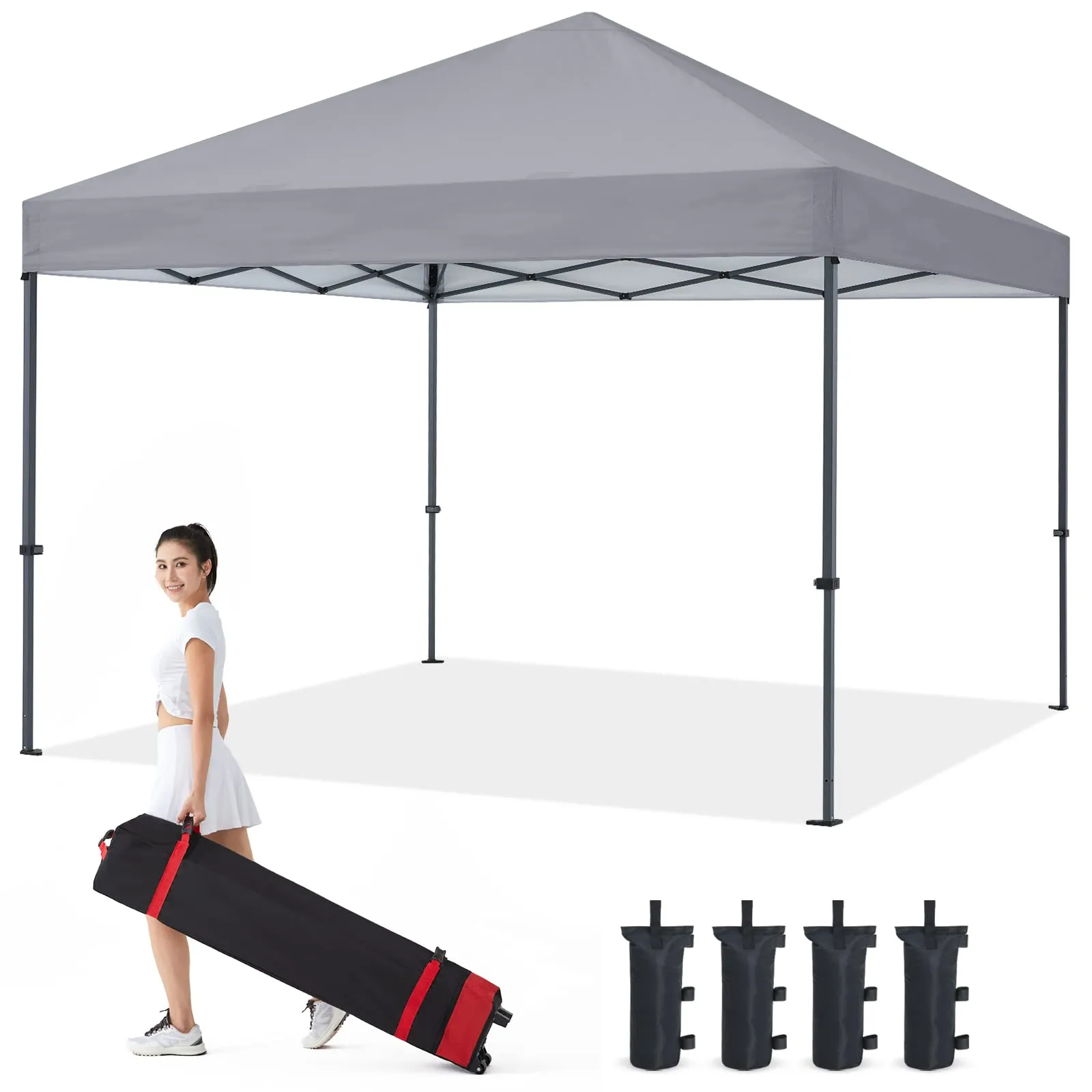 COOSHADE Easy Pop Up Tent 8x8Ft(Grey)