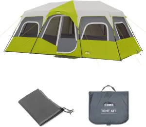 CORE 12 Person Instant Cabin Tent with Footprint and Tent Kit