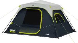 CORE Blackout Instant Cabin Tent | Large Family Pop Up Dark Room Tent with Easy Camp Setup | Included Storage Pockets for Outdoor Camping Accessories