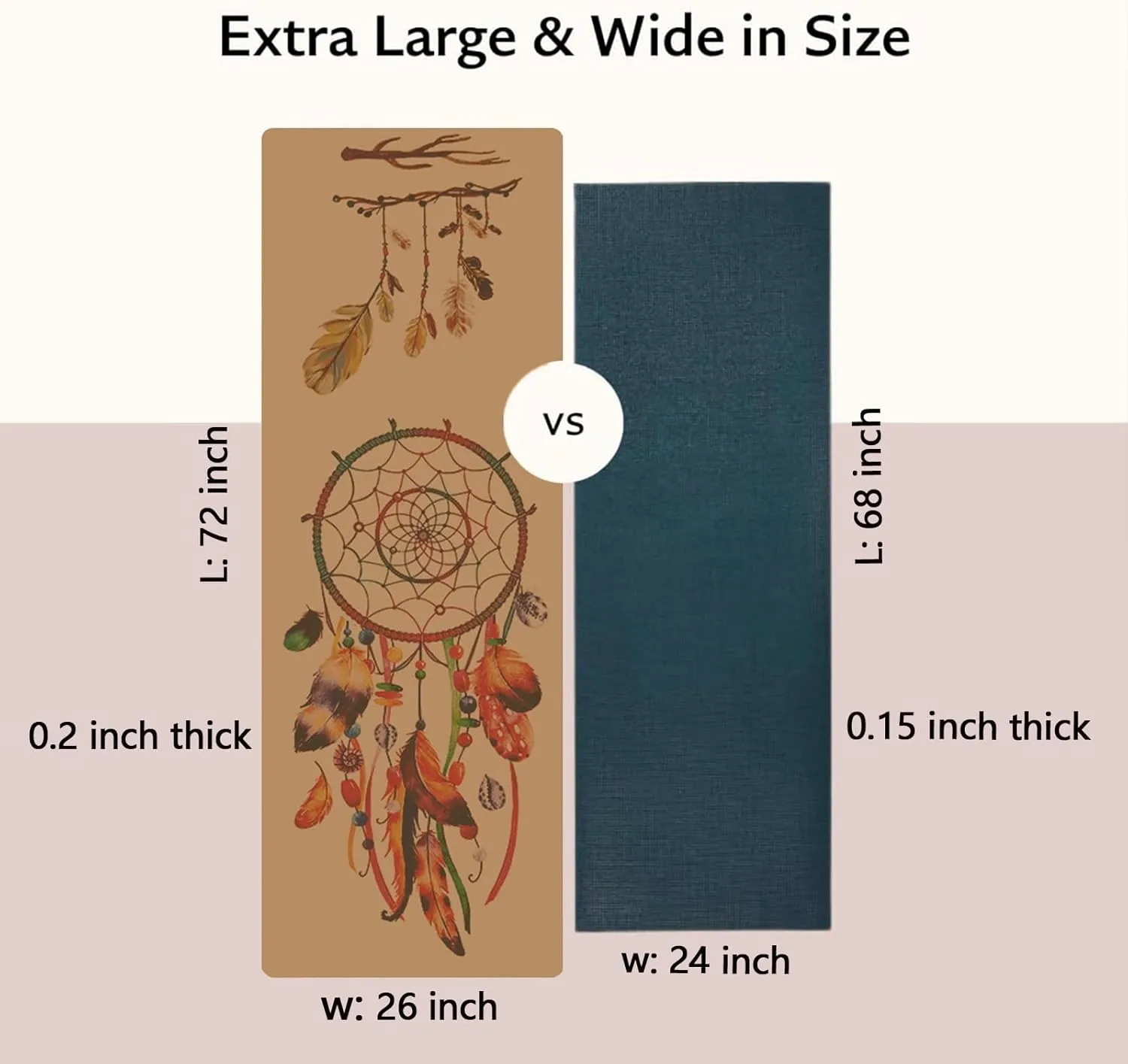 Cork TPE Yoga Mat, Non-Slip Fitness Mat with Carry Strap, Storage Bag, Tension Belt, for Yoga Pilates Exercise Home Gym