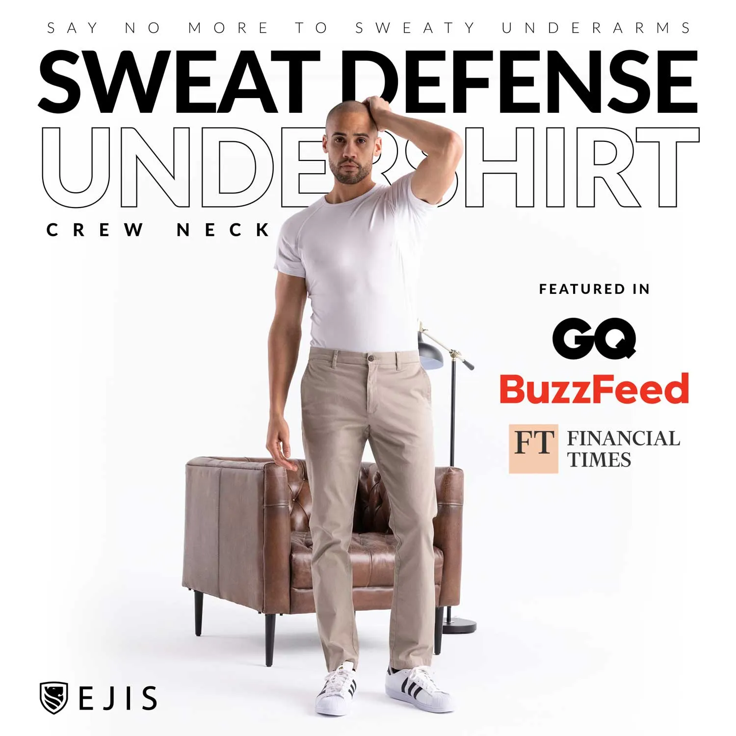 Crew Neck Micro Modal Sweat Proof Undershirt For Men - Mix 6-Pack (3x White, Black)