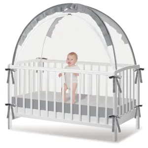 Crib Tent - Crib Net to Keep Baby in, Stop Baby from Climbing Out of Crib, Pop Up Crib Tent with Durable Breathable Net Double Zipper Strong Rods Installation Convenience