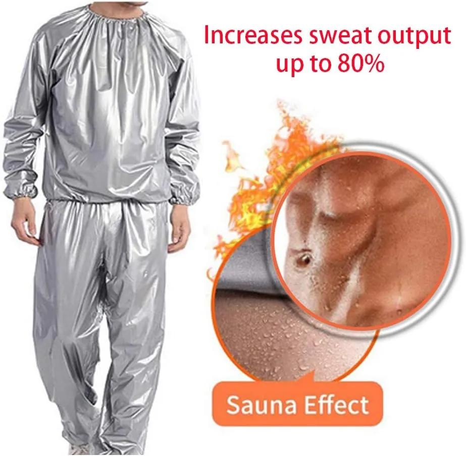 DawnBreak Sauna Sweat Suit for Women/Men with Hoodie Zipper Weight Loss Fitness Exercise Gym Workout Suit Top Pants