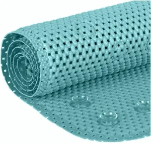 Deluxe Bathtub Mat Non Slip, Soft Foam Bath Mats for Bathroom Tub, Bathtub Mat with Drain Holes, Suction Cups- 36” X 17” - Aqua Blue
