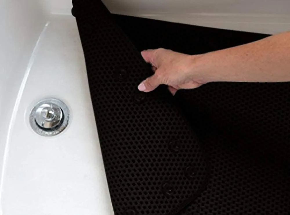 Deluxe Bathtub Mat Non Slip, Soft Foam Bath Mats for Bathroom Tub, Bathtub Mat with Drain Holes, Suction Cups- 36” X 17” - Black